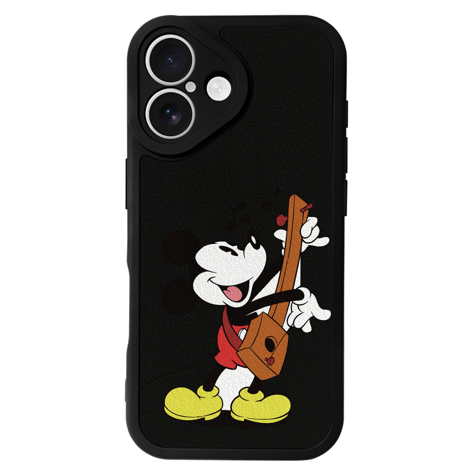 （画像用） ミッキーマウス Mickey Mouse 【iPhone 16シリーズ対応】シリコンスマホケース（レザー調） 材質：シリコン